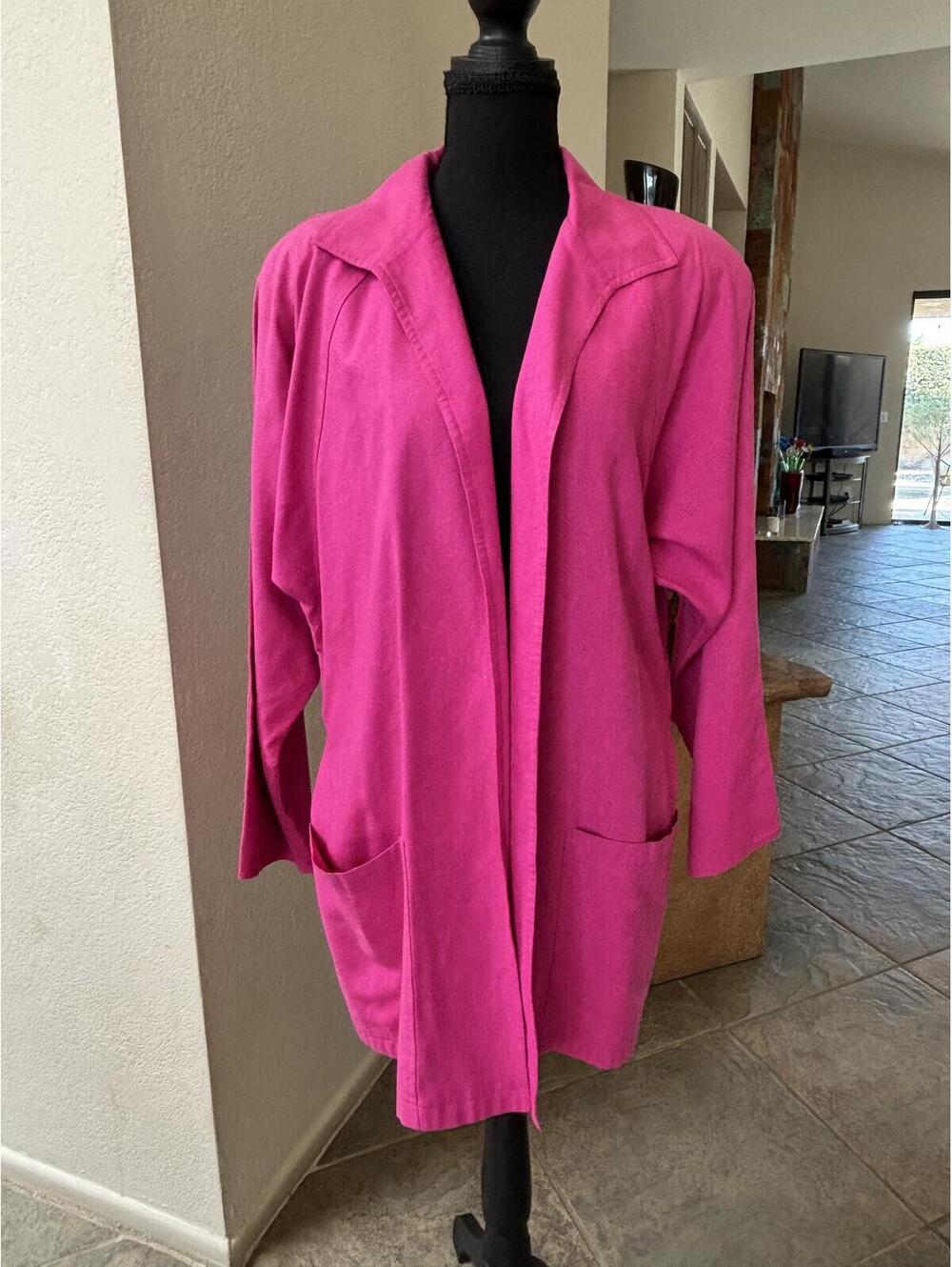 Georgiou Hot Pink 100% Silk Kimono Jacket Size S